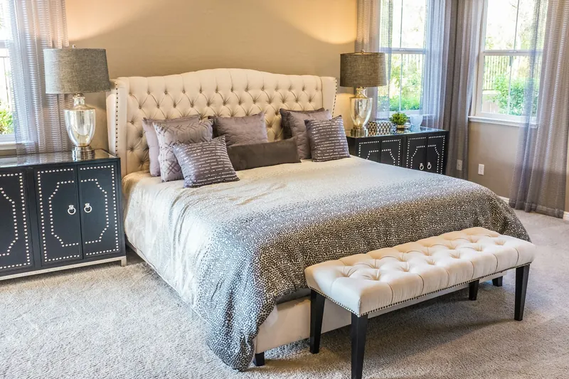 A comfortable bedroom prepared for a new client