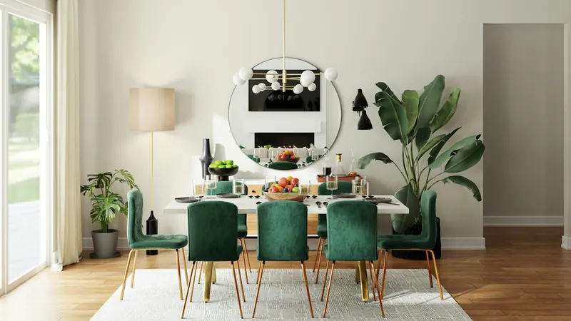 The shared dining room at the residence